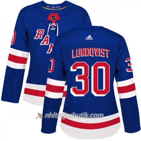 Dame Ishockey New York Rangers Tröja Henrik Lundqvist 30 Adidas 2017-2018 Blå Authentic